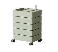 5-Tier Rotating End Table with Lockable Silent Wheels, 360° Multi-Functional Nightstand for Living Room, Bedroom, Sofa, and Dorm - Modern Design & Space-Saving Solution