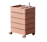 5-Tier Rotating End Table with Silent Locking Wheels, 360° Versatile Nightstand for Living Room, Bedroom & Dorm, Space-Saving Design, Stylish & Functional Furniture