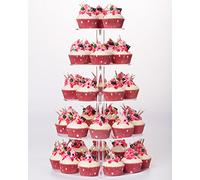 5 Tier Round Acrylic Cupcake Tree Tower Display Stand Display for Pastry Wedding Birthday Party
