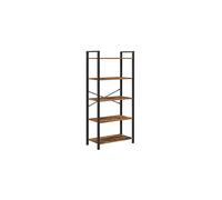 5-Tier Rustic Brown Storage Shelves, Steel Frame