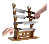 5 Tier Sheath Display Holder - Wooden Table Organizer, Multi-level Display Rack, Elegant Collection Stand, Classic Storage Shelf | for Home Studio Museum Exhibition Decoration Showcase M