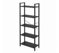 5 Tier Shelf Bookcase Storage Unit with Steel Frame for Living Room Office Entrance Industrial Style