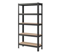 5-Tier Shelving Unit, Steel Shelving Unit for Storage, for Garage, Black / 30 x 75 x 150 cm / 1