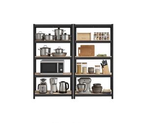 5-Tier Shelving Unit, Steel Shelving Unit for Storage, for Garage, Black / 30 x 75 x 150 cm / 2