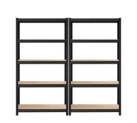 5-Tier Shelving Unit, Steel Shelving Unit for Storage, for Garage, Black / 40 x 90 x 180 cm / 2