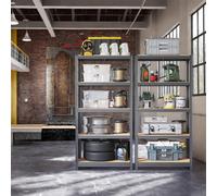 5-Tier Shelving Unit, Steel Shelving Unit for Storage, for Garage, Grey / 40 x 90 x 180 cm / 1