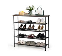 5-Tier Shoe Rack Industrial Shoe Organizer Flat Mesh Shelves Freestand