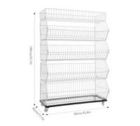 5-Tier Snack Display Stand with Wheels, nizer for Sweets, Candy & Snacks, Retail Merchandising Unit for Stores and Shops, Ideal for Desserts & Treats