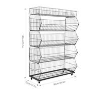 5-Tier Snack Display Stand with Wheels, Sweet Treats & Candy nizer, Perfect for Retail Stores and Shops, Versatile Snack Rack for Easy Access and Display