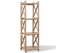 5-Tier Square Bamboo Standing Shelf Storage Bookcase Display Unit Multi Sizes vi