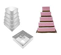 5 Tier Square Multilayer Birthday Wedding Anniversary Cake Tins