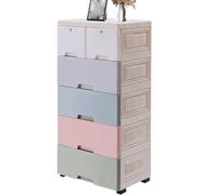 5-tier Stackable Storage Bins With 6 Drawers - Tall Plastic Dresser, Lockable Storage Cabinet For Bedroom, Closet & Entryway - Organize Your Space Efficiently Macaron Colors
