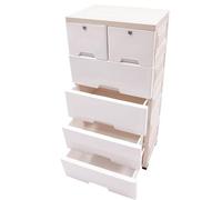5-tier Stackable Storage Bins With 6 Drawers - Tall Plastic Dresser, Lockable Storage Cabinet For Bedroom, Closet & Entryway - Organize Your Space Efficiently White