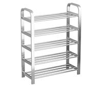5-Tier Stainless Steel Shoe Rack, Independent Shoe nizer, Space-Saving Large Capacity Shelf (100x82x25cm / 39.4x32.3x9.8in) for Home & Closet Storage