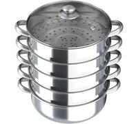 5 Tier Stainless Steel Steamer Pot Multipurpose Steam Cookware Steaming Pot Versatile Steamer for Healthy Cooking Durable 304 Food Grade Steel Ideal for Meal Prep Steaming