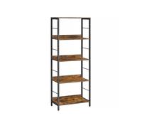 VASAGLE 5-Tier Bookcase, Book Shelf, Bookshelf, 30 x 60 x 144 cm, Shelving Unit, with Back Panels, Industrial, for Living Room, Study, Home Office,
