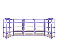 5 Tier Steel Blue Garage T-Rax Racking Shelving Warehouse Storage Units