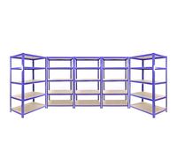 5 Tier Steel Metal Racking Bays Garage Storage Shelves Warehouse Shelving Unit