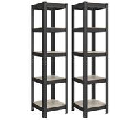 5-Tier Steel Shelving Unit 37 x 37 x 150 cm, Greige and Black / 2