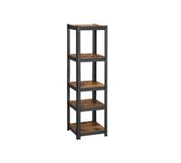 5-Tier Steel Shelving Unit 37 x 37 x 150 cm, Rustic Brown + Black / 1
