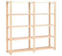 5-Tier Storage Rack 170x38x170 cm Solid Pinewood 500 kg