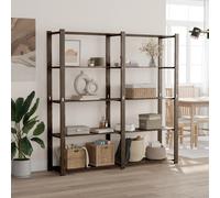 5-Tier Storage Rack Black 170x38x170 cm Solid Wood Pine Berkfield Home Black One Size