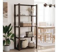 5-Tier Storage Rack Black 80x38x170 cm Solid Wood Pine Berkfield Home Black One Size