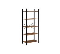 5-Tier Storage Rack, Rustic Brown + Black