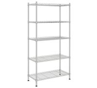 (chrome) vidaXL 5-Tier Storage Shelf Workshop Garage Shelving Unit Storage Rack Holder