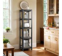 Songmics Shelving Unit, 37 X 37 X 150 Cm, 400 Kg Load Capacity (80 Kg Per Shelf), Adjustable Storage Shelves, Greige And Black