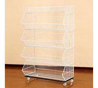 5-Tier Supermarket Snack Display Rack, Heavy-Duty Adjustable Retail Shelf, Cold Rolled Steel Storage Rack for Grocery, Convenience Store & Retail Use(White,L 90CM/35.4IN)