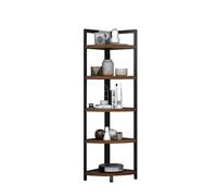 5-Tier Tall Narrow Corner Boohelf - Space-Saving Open Sto Rack for Living Room, Bedroom & Study - Slish 32.5x32.5x150cm Display Unit (Color-3)