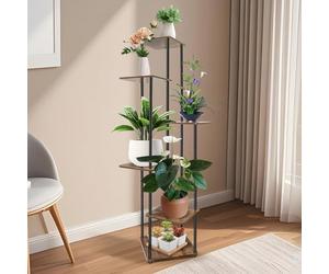 5 Tier Tall Plant Stands Indoor Outdoor Flower Shelf, Corner Display Rack Flower Pot Holder for Multiple Plants, Metal Tiered Plant Shelf Display Rack for Patio Garden Balcony Living Room Bedroom