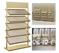 5-Tier Tile Display Stand, Retail Rack for Building Material Samples, Perfect for Trade Shows, Exhibition Halls, Durable Storage Solution for Tiles and Flooring Products