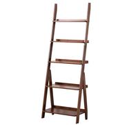 5 Tier Trapezoidal Sto Rack Rustic Brown Ladder Shelf Bookcase Freestanding Display for Home Office Living Room Bedroom Kitchen Sto Solut