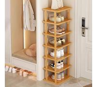 5-Tier Vertical Bamboo Shoe Rack Space-Saving Narrow High Shoe Storage 7-Layer Corner Shoe Stand for Hallway Stylish & Functional