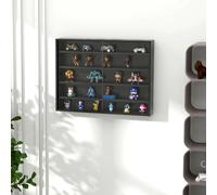 5-Tier Wall Display Shelf Unit Cabinet w/ Adjustable Shelves Glass Doors HOMCOM Black Small