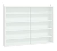 HOMCOM 5 Tier Wall Display Shelf Unit Cabinet With Shelves Glass Doors White, White