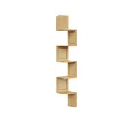 5-Tier Wall-Mounted Corner Shelf, Oak Beige