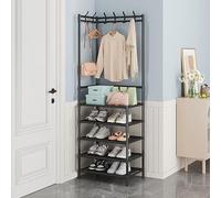 5 Tier Wardrobe and Shoe Rack Freestanding Space Saving Storage Solution 170 x 30 x 40 cm Perfect for Home, Hallway and Mudroom - White