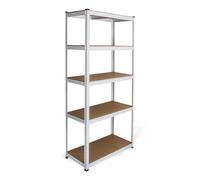 MonsterShop Racking Units 90 x 40 x 180 - 5-Tier Heavy Duty - White