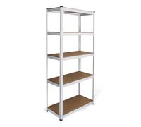 MonsterShop Racking Units 90 x 40 x 180 - 5-Tier Heavy Duty - White