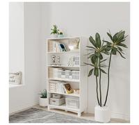(5-tier Wide, White) 5/6 Tier Bookcase Shelves Wooden Storage Display Unit Stand