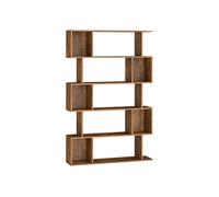 5-Tier Wooden Bookshelf with Open Compartments for Living Room and Office, Rustic Brown