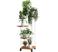 5 Tier Wooden Flower Shelf, Plant Shelf with Optional Wheels, Multi Tier Flower Stand, Plant Stand, Flower Bench, Flower Stairs, Plant Stairs, Standing Shelf for Indoor, Garden, Balcony