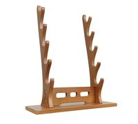 5-Tier Wooden Flute Stand Display Rack - Multi-Tier Desktop Holder for Soprano, Recorder, Bamboo Flute, Irish Whistles, Woodwind Instruments, Organizer for Collecting, Storing, Displaying (Walnut)