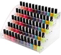 5 Tiers Acrylic Clear Plastic Nail Polishes Organizer Lipstick Holder Display Stands Essential Oils Storage Rack Dropper Bottles for Cosmetics Shop Store Display Toy Candy Holder Goods Shelf Show Case