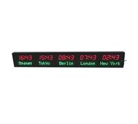 5 Time Zone Clock LED Electronic World Wall Mounted Time Hotel Front Desk Hotel Electronic Wall Alarm Clock(3 cities)