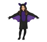 (5 to 6 years (110-115 cm)) Black and purple bat costume for girls