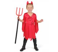(5 to 6 years (110 to 116 cm)) Red devil costume for girls